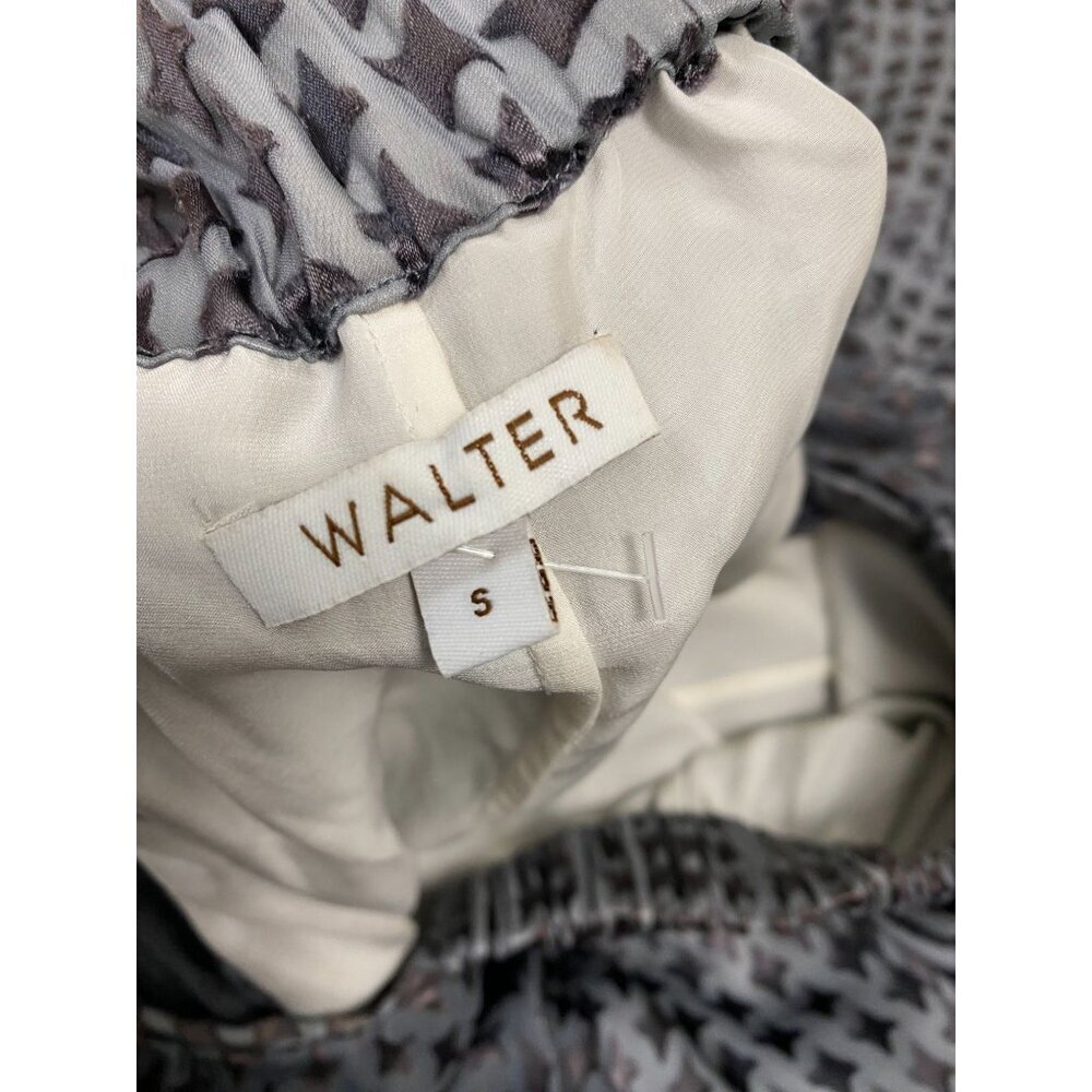 Walter Silk Off Shoulder Dress Womens size Small Gray Peasant Duster Prairie - Picture 3 of 16